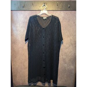 Roamans Plus size mesh cardigan or cover-up 3x